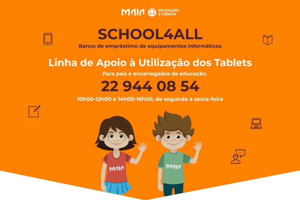 Linha de apoio à utilização dos tablets - School4All